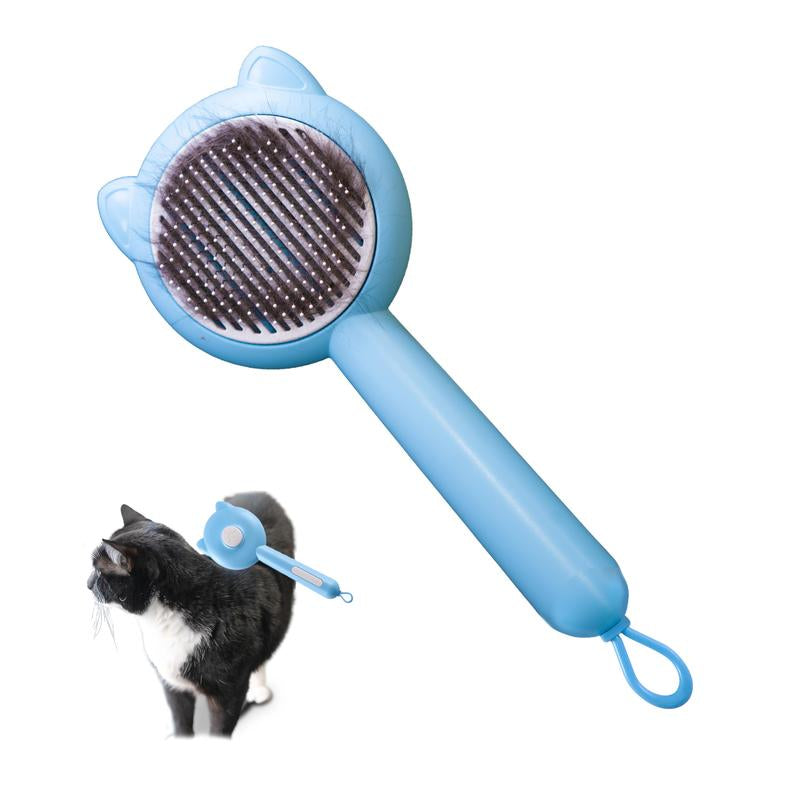 Corbin Bear Grooming Brush - Lightweight, Soothing, Massaging Brush for Cats and Dogs, Untangling and Hair Removal. Easy to Clean (Blue)