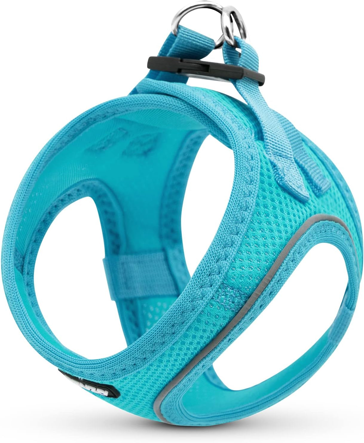 Dog Harness for Small Dogs Reflective Soft Mesh Small Dog Vest Step in Harness for Puppies All Weather Comfort Small Dog Harnesses Teal Blue XS: 15"-17"