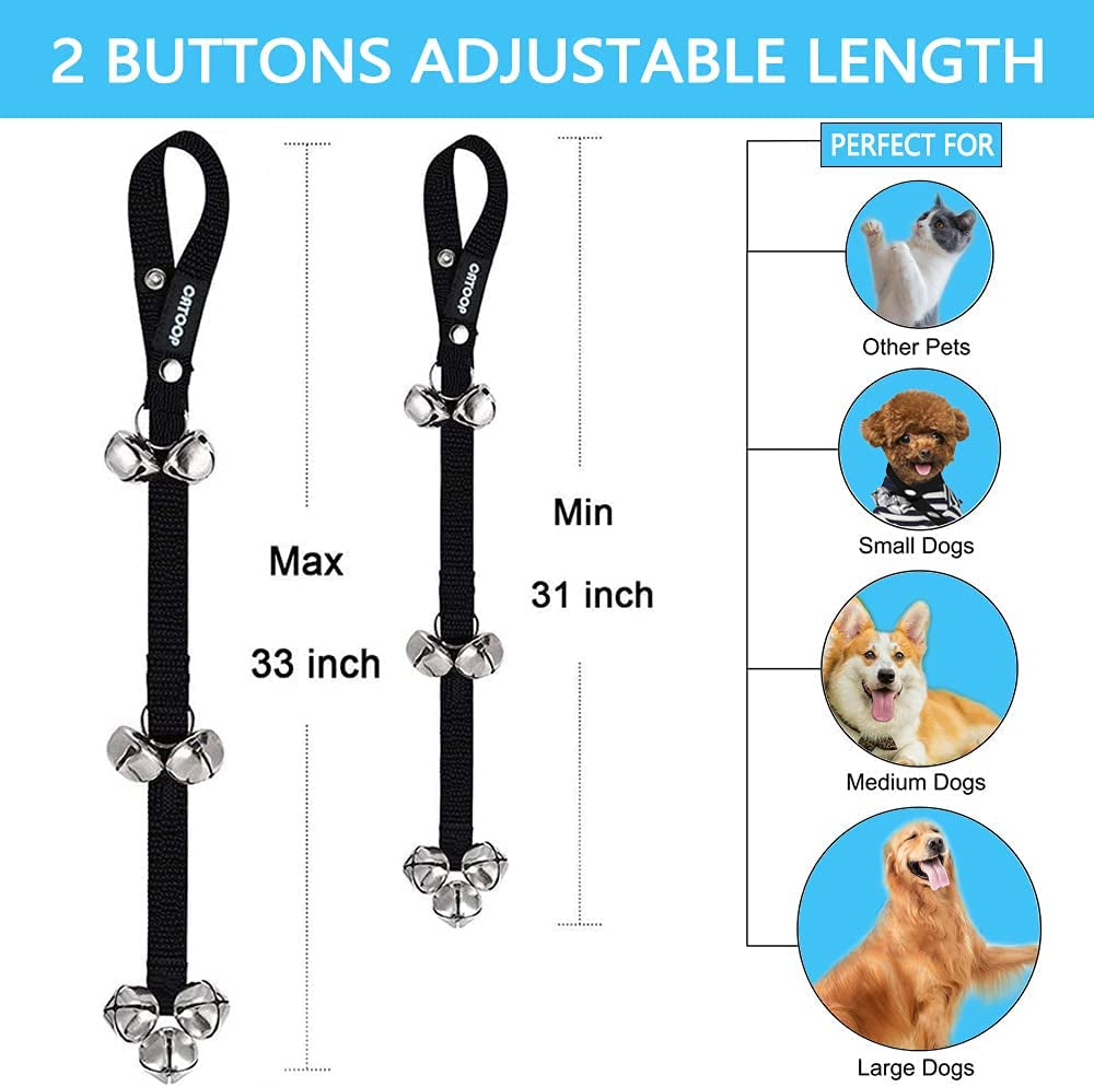 Dog Bell Premium Potty Training Big Dog Bells Adjustable Dog Doorbell for Potty Training Your Puppy Easily - Premium Quality - 7 Extra Super Loud Dog Doorbells